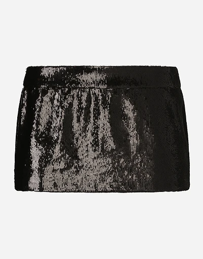 Miniskirt with micro-sequin embellishment