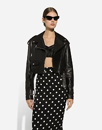 Plongé nappa leather biker jacket