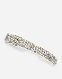 Satin hairband with rhinestone-detailed bow