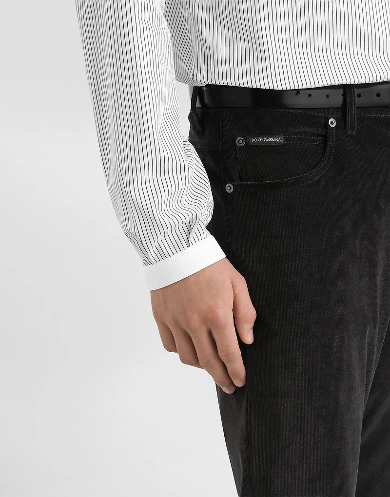 Cotton and cashmere regular trousers