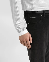 Cotton and cashmere regular trousers