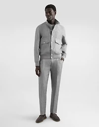 Washed linen canvas trousers
