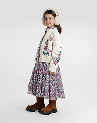 Violet-print crêpe dress