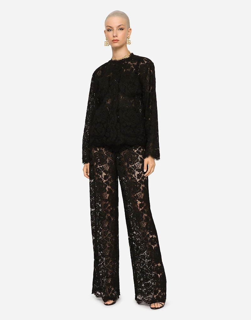 Single-breasted lace jacket
