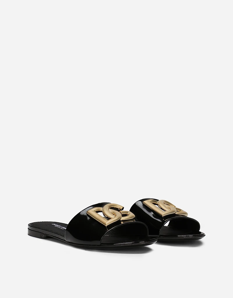 Polished calfskin sliders