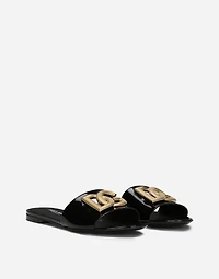 Polished calfskin sliders