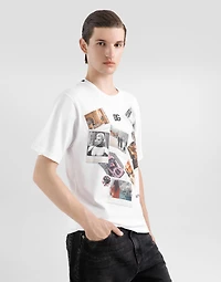 Cotton T-shirt with postcard print