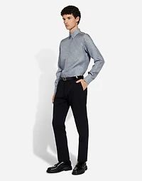 Silk Martini-fit shirt with tie print