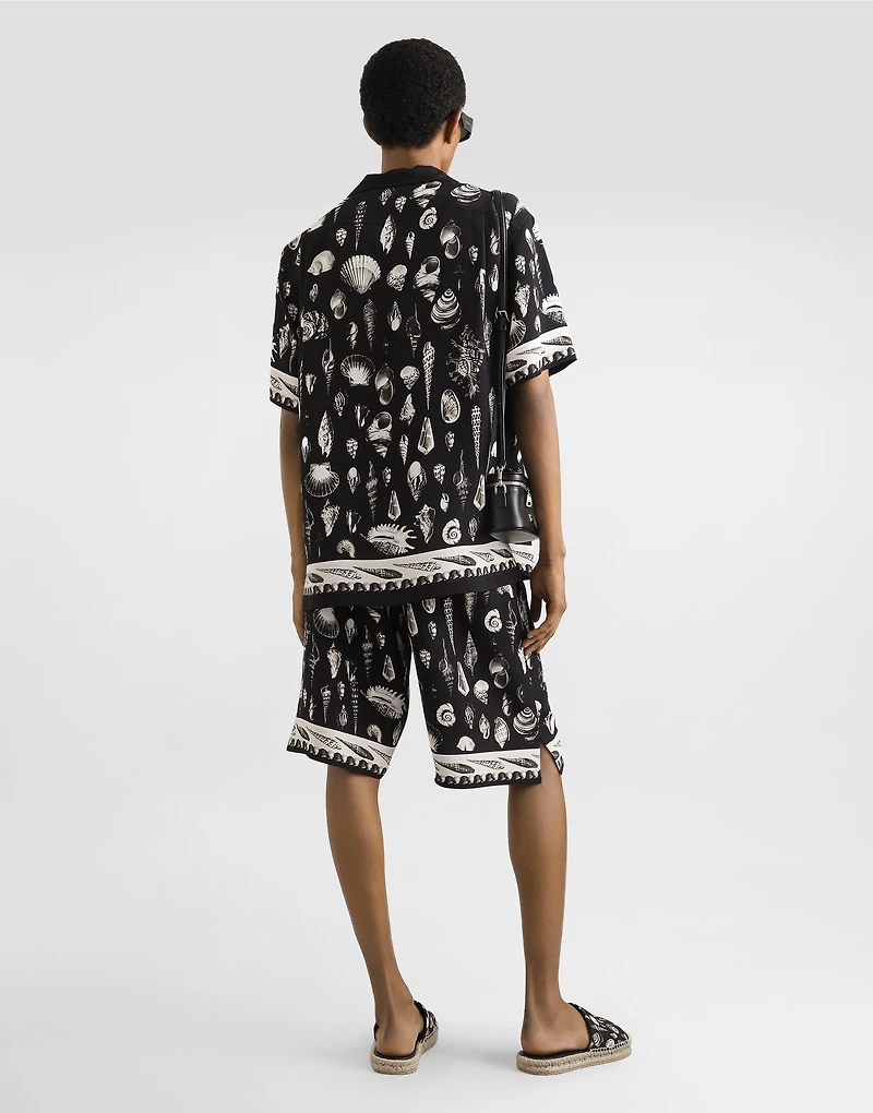 shell-print crêpe marocaine hawaii shirt