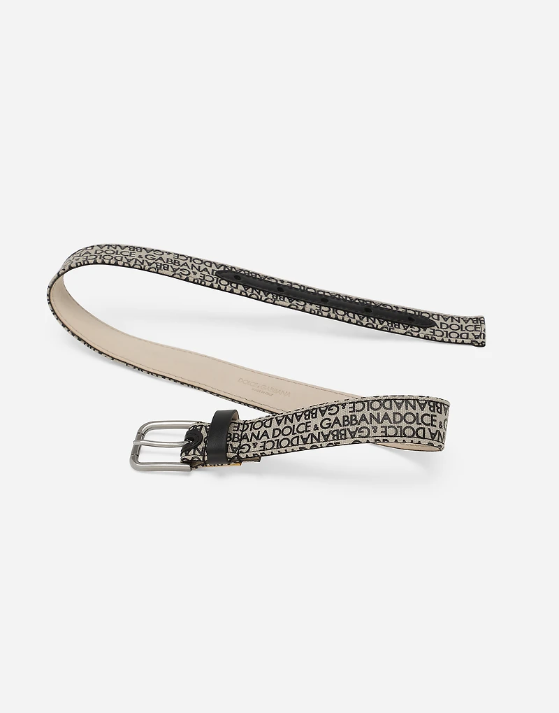 Canvas belt with Dolce&Gabbana logo print