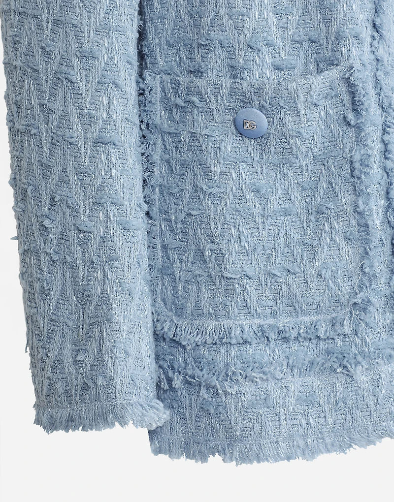 Single-breasted cotton rush-stitch jacket