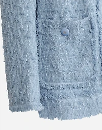 Single-breasted cotton rush-stitch jacket