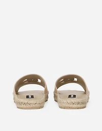 Calfskin espadrille sliders