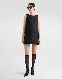 Short floral quilted jacquard sack dress