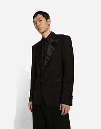 Embroidered single-breasted Sicilia-fit jacket