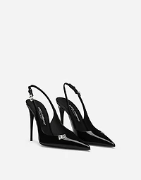 Patent leather slingbacks