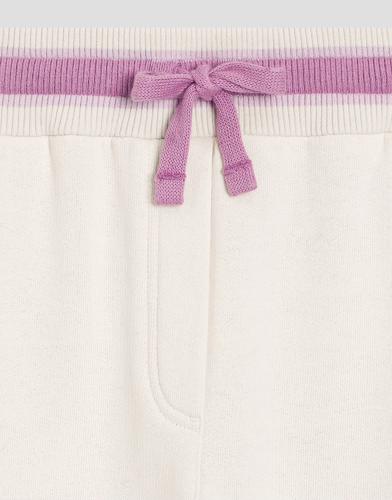 Oversized fleece trousers with violets embroidery and DG logo