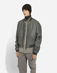 Oversize linen bomber jacket