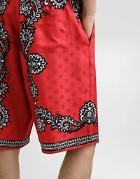 Bandanna-print silk shorts