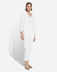 Viscose sweater with sailor collar