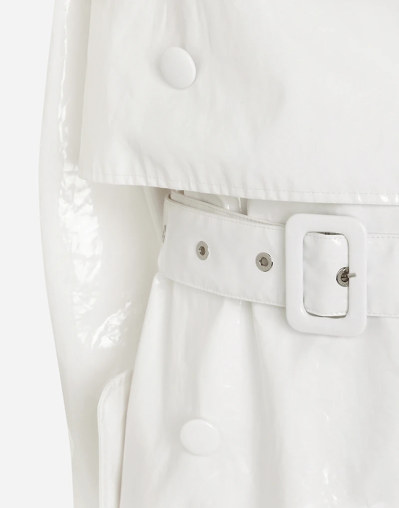 Coated cotton trench coat
