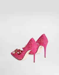 Rainbow lace pumps lurex