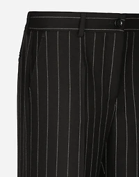 Flared pinstripe woolen pants