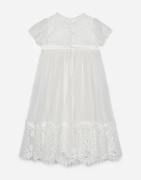 Silk chiffon and lace dress