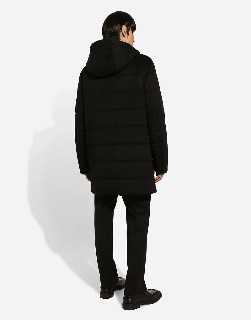 Quilted cashmere parka