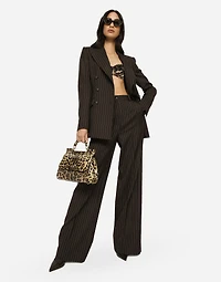 Pinstripe wool palazzo pants