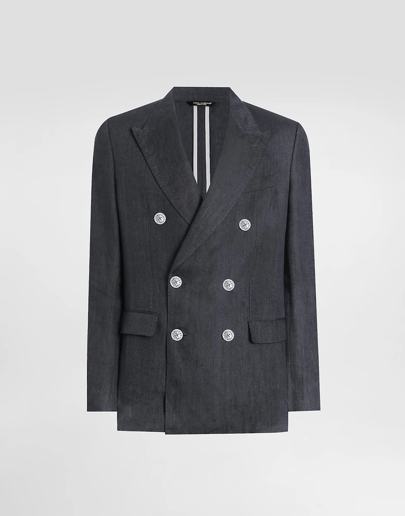 Sicilia light double-breasted jacket linen canvas