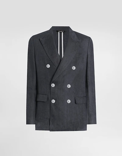 Sicilia light double-breasted jacket linen canvas