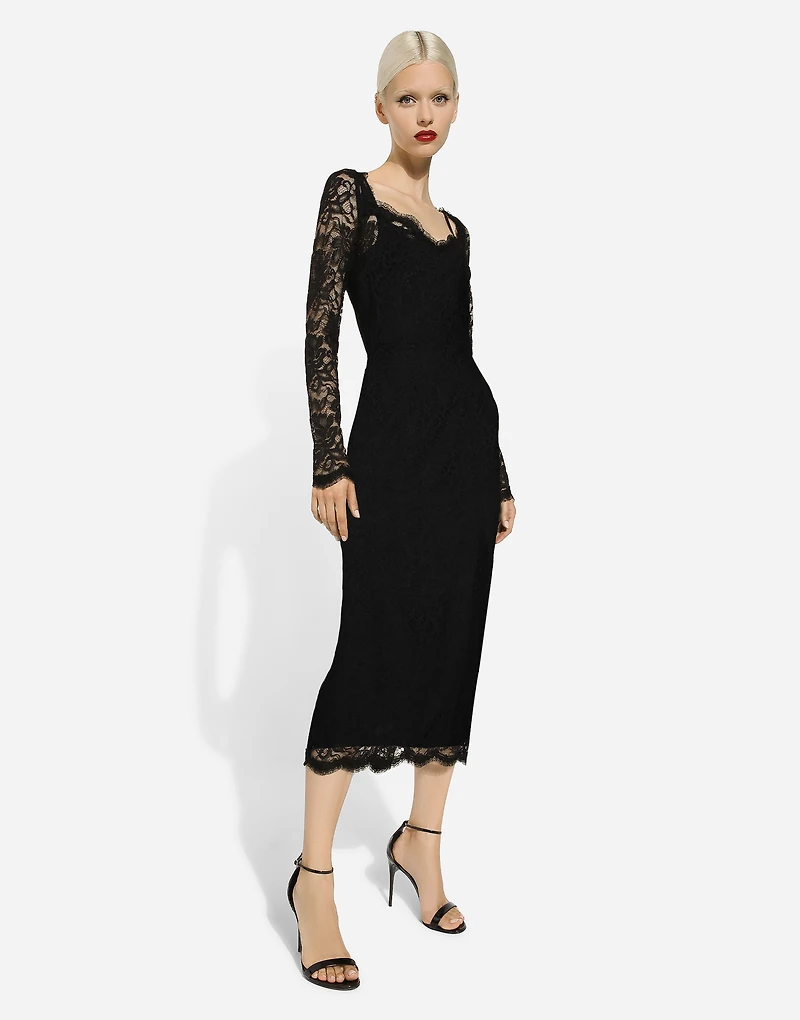 Floral lace midi dress