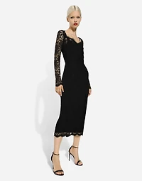 Floral lace midi dress