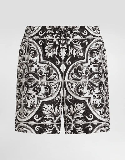 Majolica-print medium swim boxer shorts