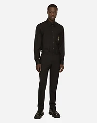 Cotton Martini-fit shirt with embroidery