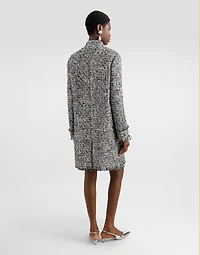 Raschel tweed midi pencil skirt