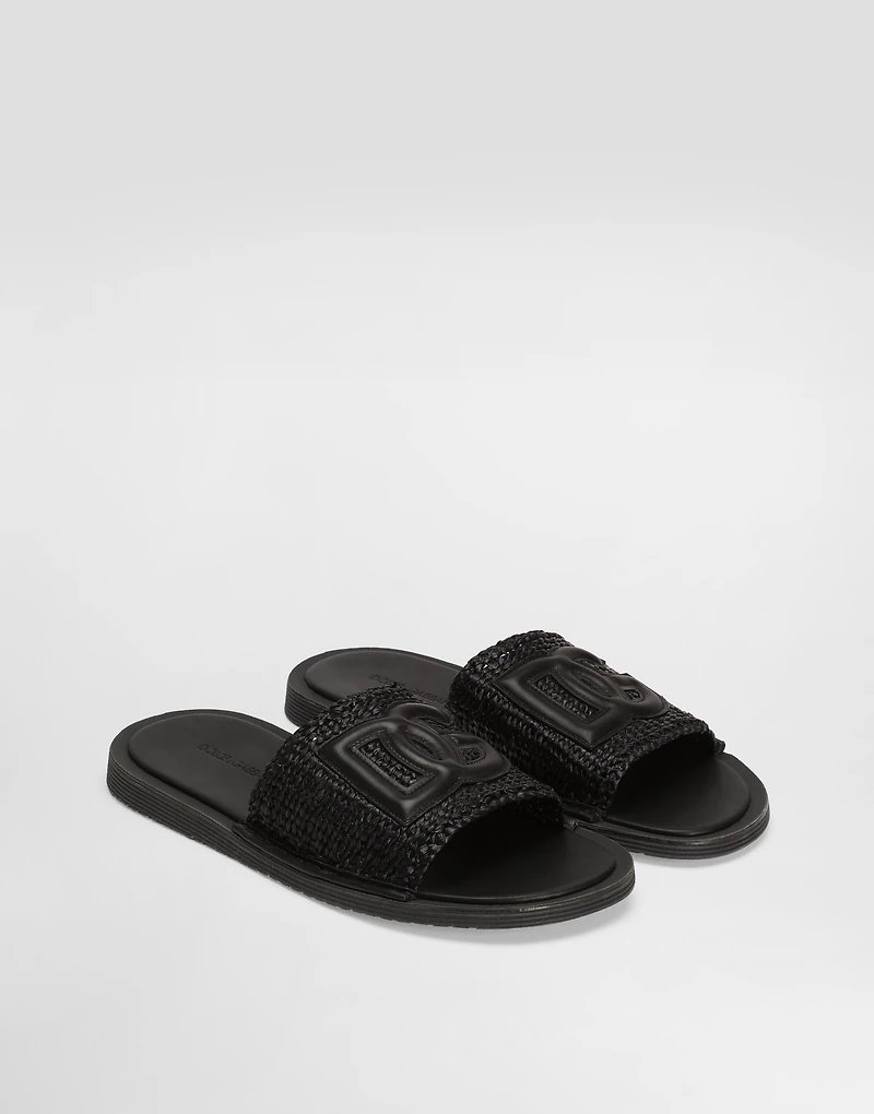 Raffia crochet slipper