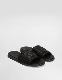 Raffia crochet slipper