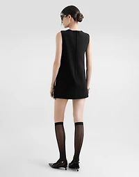 Short wool crepe A-line dress