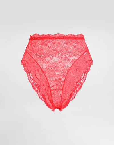 High-waisted lace briefs