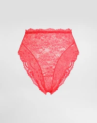High-waisted lace briefs