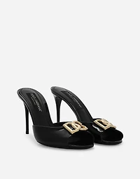 Patent leather mules with DG logo