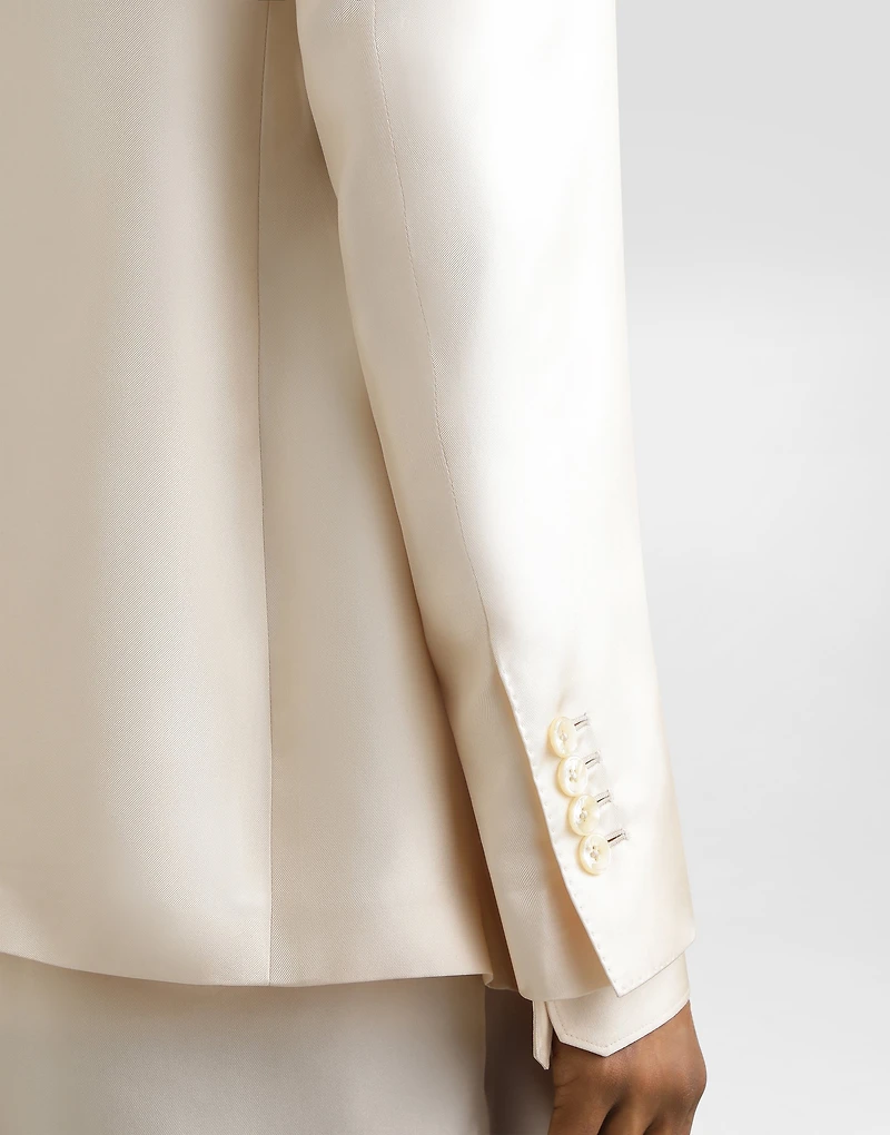 Sicilia light single-breasted silk twill jacket