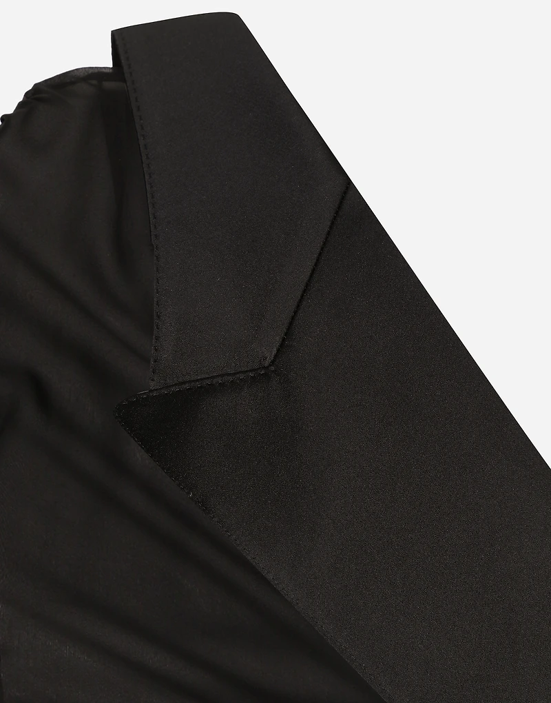 Long chiffon one-shoulder dress