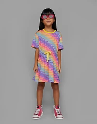 Jersey dress with all-over logo print