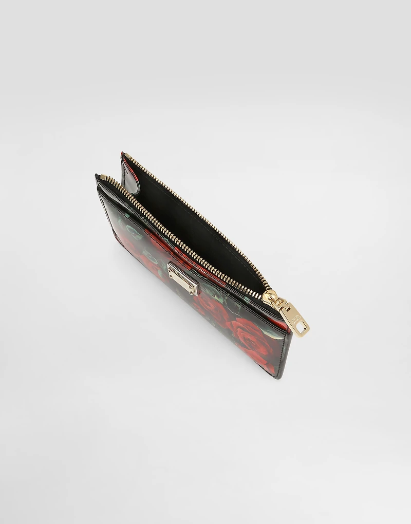 Polished calfskin card holder