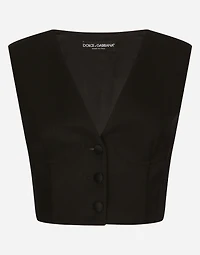 Cropped cady waistcoat with corset details