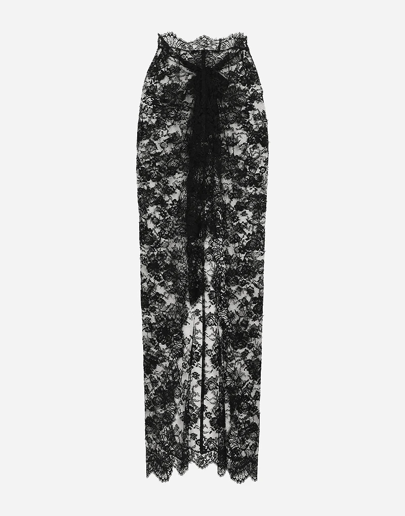 Long Chantilly lace skirt