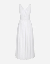 V-neck midi dress silk georgette